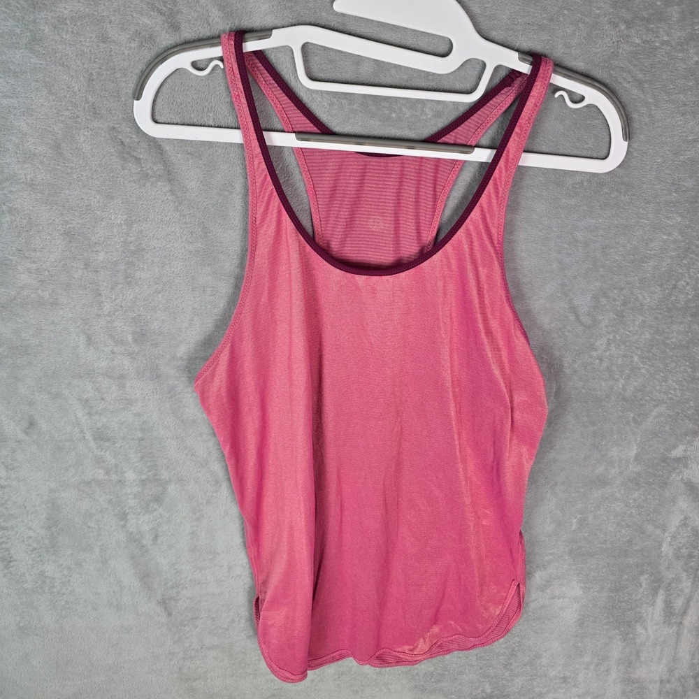 Lululemon Pink Heathered Racerback‎ Tank Top Womens Size 6 Workout Yoga Trim